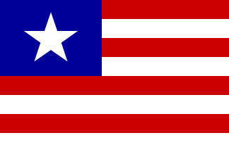 [Short Liberian flag with eight stripes.]
